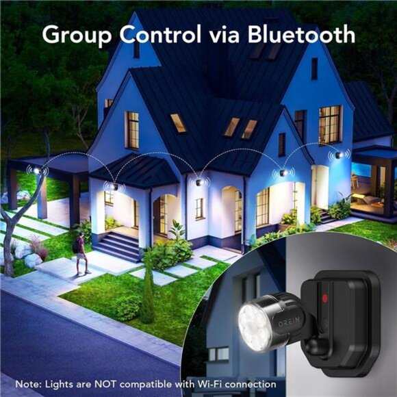Outdoor Motion Sensor Light, Smart Motion Lights for Outside with Bluetooth APP - Picture 5 of 7
